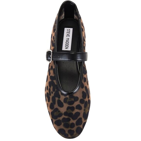 Steve Madden Dreaming Flats in Leopard Mesh Brown 6.5 With Box Womens Ballet - Picture 4 of 11